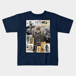 Deep Sea Diver Vintage Antique Collage Kids T-Shirt